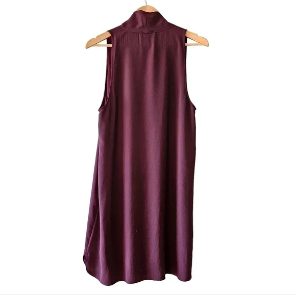 Aritzia Wilfred Monge Burgundy Mini Classy Sleeveless  Dress Size Medium. - Picture 8 of 10